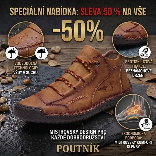 【⏰Dnes sleva 70 % - Končí brzy🔥】Protiskluzové a nepromokavé turistické boty Wrapmio® - Vyrobené z italské hovězí kůže, s konstrukcí pro podporu klenby, pohodlné a odolné, zmírňují nepohodlí nohou!
