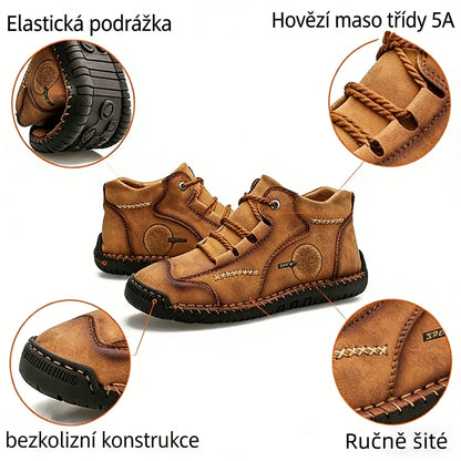 【⏰Dnes sleva 70 % - Končí brzy🔥】Protiskluzové a nepromokavé turistické boty Wrapmio® - Vyrobené z italské hovězí kůže, s konstrukcí pro podporu klenby, pohodlné a odolné, zmírňují nepohodlí nohou!
