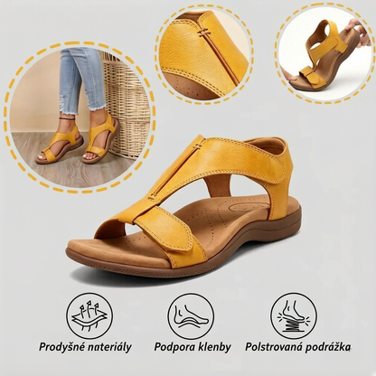 (🔥Letní speciál - Časově omezená sleva 50 %) Klasické letní dámské ortopedické sandály, které kombinují oporu a prodyšnost✅ Snižují tlak při chůzi, takže chůze je snazší a pohodlnější.