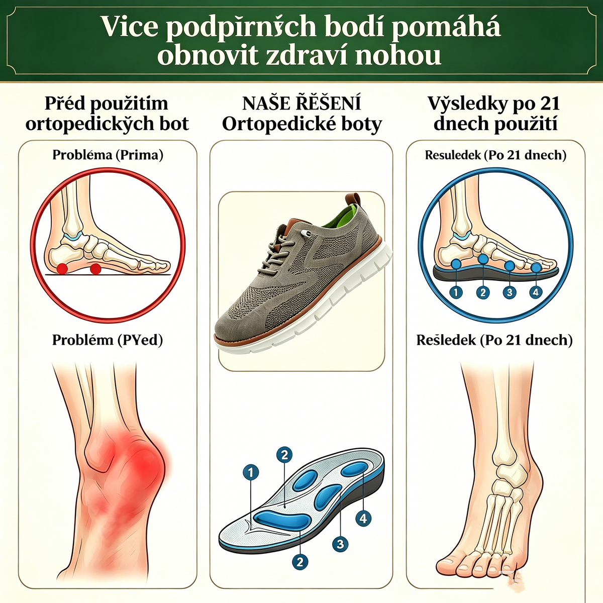 Ortopedická obuv Wrapmio® [🔥Nabídka za poloviční cenu🎁] Prodyšná a pohodlná vycházková obuv | Design s podporou klenby | Zmírňuje bolest nohou