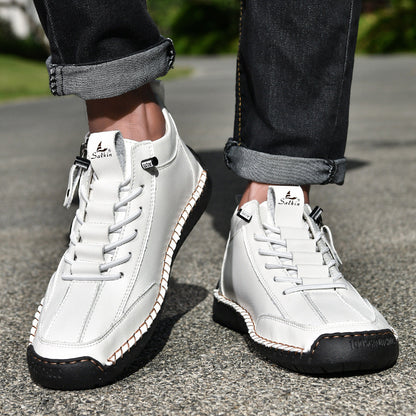 (🔥 Sleva 50 % – Nenechte si to ujít!) Kožené boty „Zero Fatigue“: Boční zip, podpora klenby a protiskluzová podrážka – Ergonomický design zmírňuje únavu.