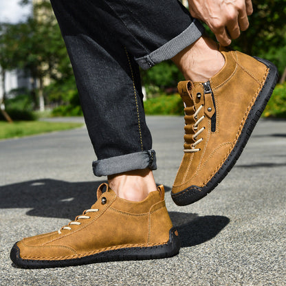 (🔥 Sleva 50 % – Nenechte si to ujít!) Kožené boty „Zero Fatigue“: Boční zip, podpora klenby a protiskluzová podrážka – Ergonomický design zmírňuje únavu.