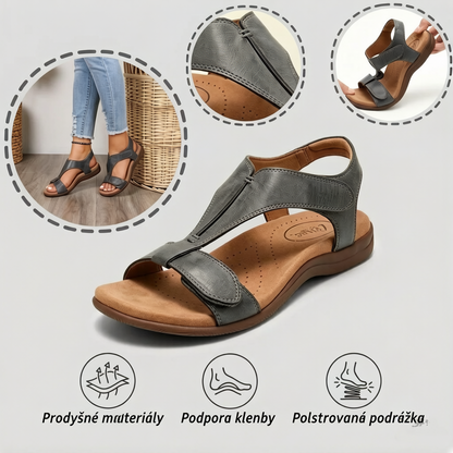 (🔥Letní speciál - Časově omezená sleva 50 %) Klasické letní dámské ortopedické sandály, které kombinují oporu a prodyšnost✅ Snižují tlak při chůzi, takže chůze je snazší a pohodlnější.