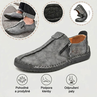 🐂 Pánské boty z telecí kůže, vyrobené v Austrálii 👞 Ručně šité, snadno se nazouvají a vyzouvají ✅ Podpora klenby, zmírnění bolesti – pohodlná chůze