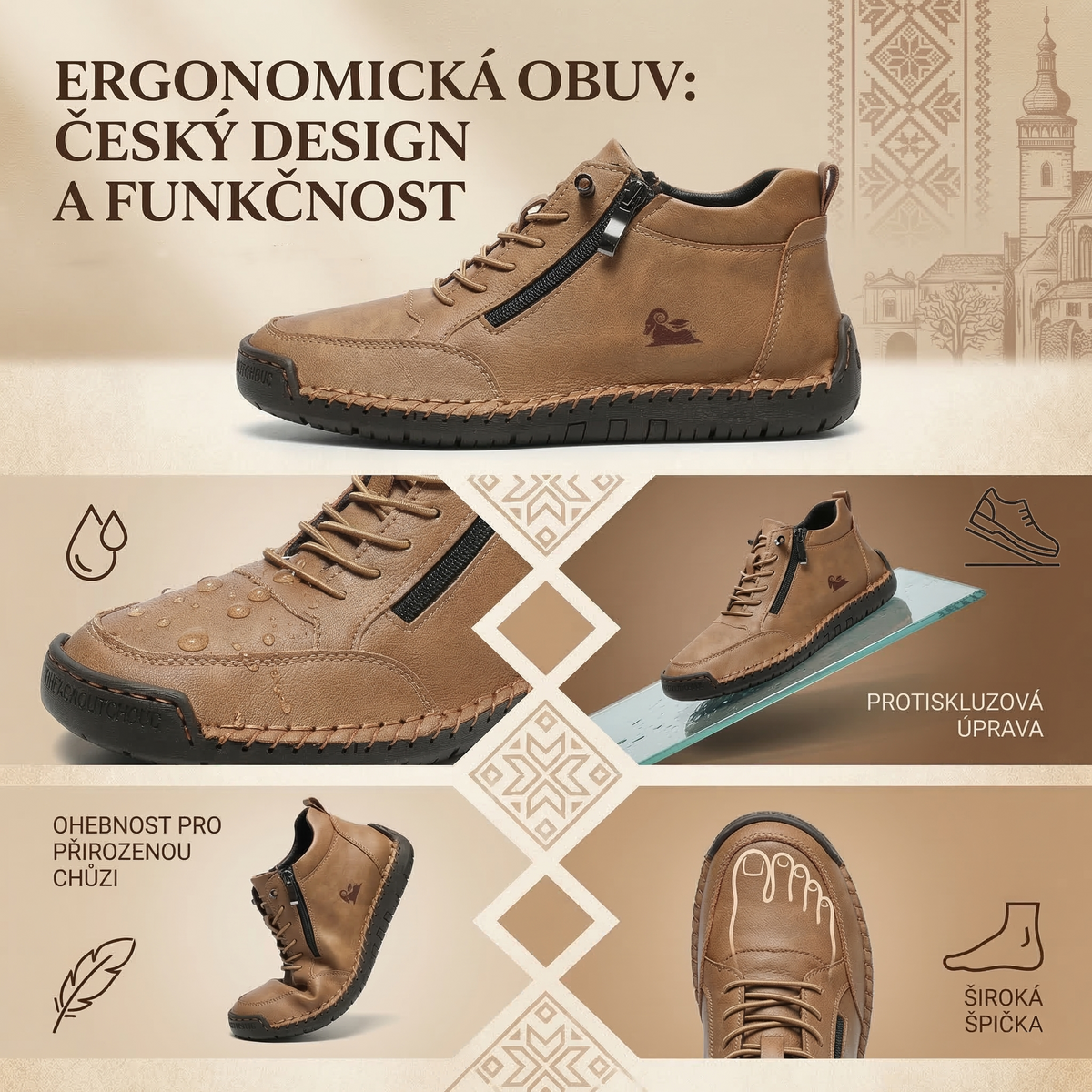 🔥 50% sleva – Nenechte si ji ujít| Vybraná obuv z telecí kůže – ortopedické boty – 👞 – odolné, protiskluzové a nepromokavé |podpora klenby, úleva od bolesti, unisex