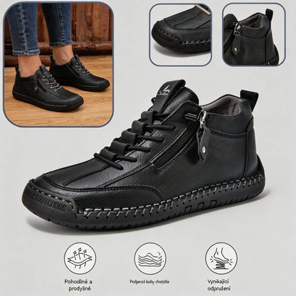 (🔥 Sleva 50 % – Nenechte si to ujít!) Kožené boty „Zero Fatigue“: Boční zip, podpora klenby a protiskluzová podrážka – Ergonomický design zmírňuje únavu.