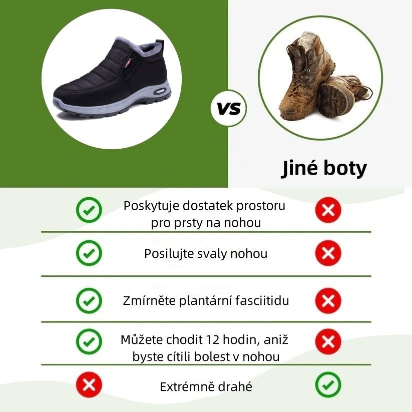 🎉 Dnešní speciál: 70% sleva - Nenechte si ujít! ⏰ Ergonomicky tvarovaná ortopedická zimní obuv, která účinně ulevuje od bolesti nohou, kolen a zad - vhodná pro muže i ženy.