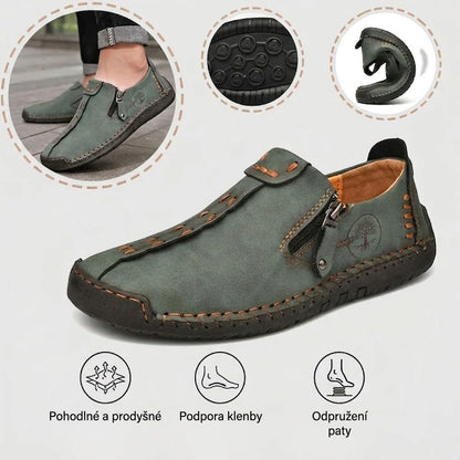 🐂 Pánské boty z telecí kůže, vyrobené v Austrálii 👞 Ručně šité, snadno se nazouvají a vyzouvají ✅ Podpora klenby, zmírnění bolesti – pohodlná chůze