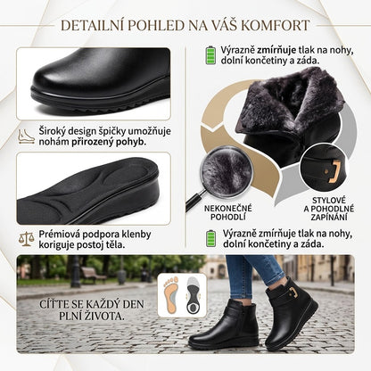 🔥Časově omezená nabídka dnes: sleva 50 %! ⏰- Zimní teplé kožené boty Wrapmio®. 👍Ortopedická obuv navržená speciálně pro ženy. Podpora klenby pro snadnější chůzi.