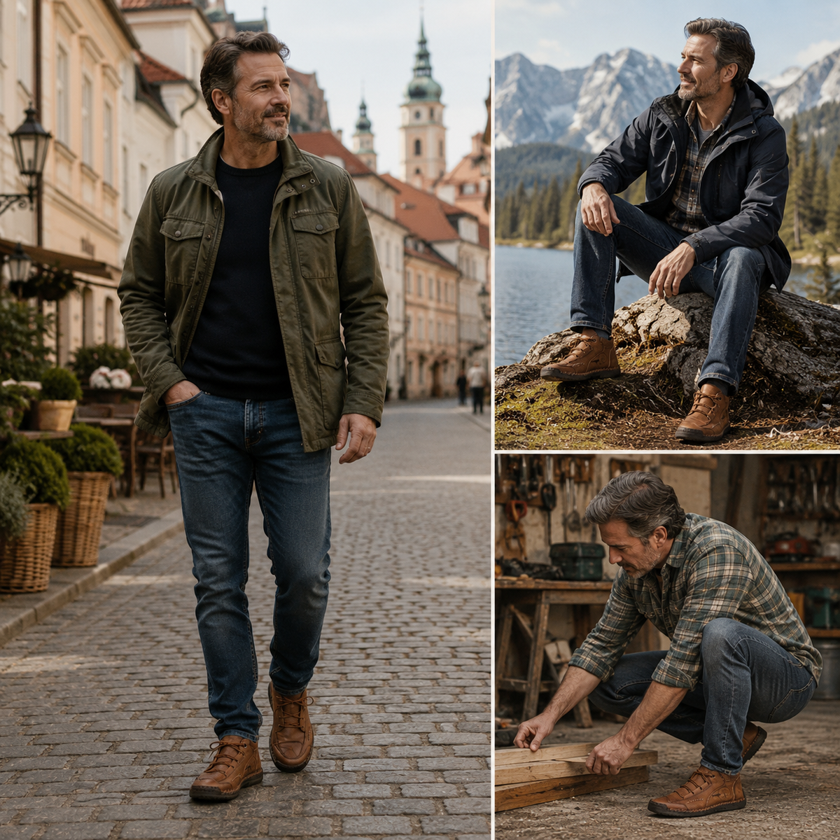 【⏰Dnes sleva 70 % - Končí brzy🔥】Protiskluzové a nepromokavé turistické boty Wrapmio® - Vyrobené z italské hovězí kůže, s konstrukcí pro podporu klenby, pohodlné a odolné, zmírňují nepohodlí nohou!