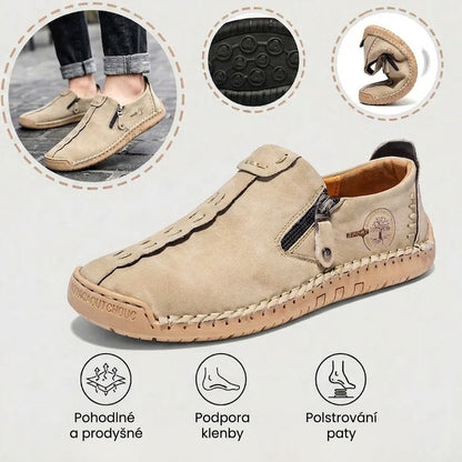 🐂 Pánské boty z telecí kůže, vyrobené v Austrálii 👞 Ručně šité, snadno se nazouvají a vyzouvají ✅ Podpora klenby, zmírnění bolesti – pohodlná chůze