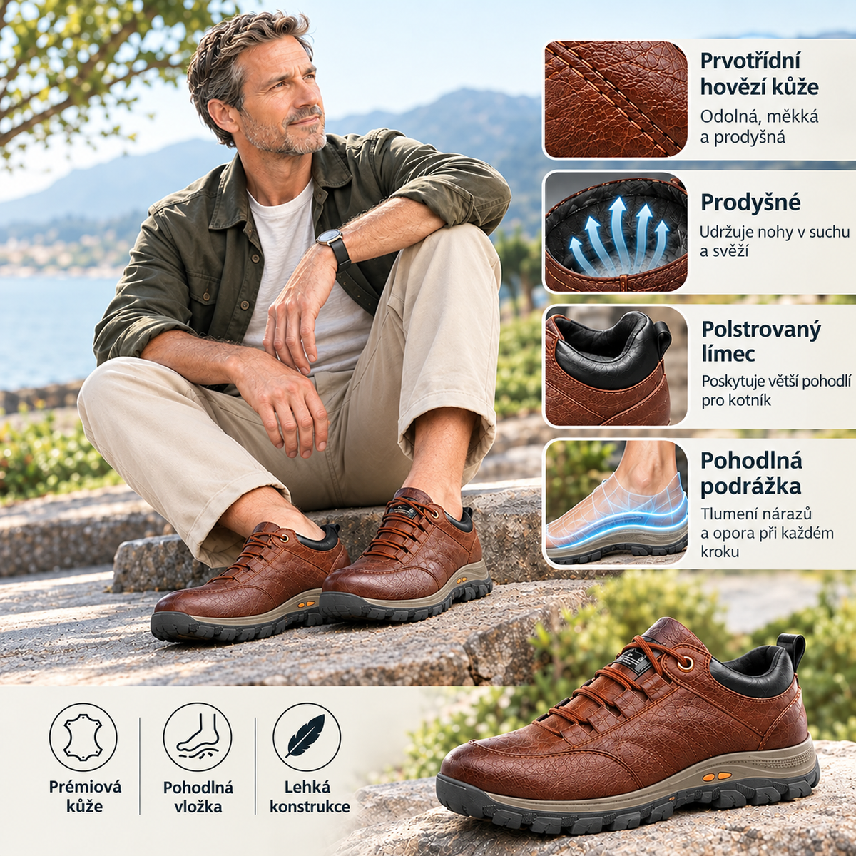 🔥 Poslední den! Sleva 50 % 🎁 Boty z italské kůže – ortopedická obuv navržená pro osoby s potížemi nohou. ✅ Poskytuje oporu klenby a ulevuje od bolesti kloubů i chodidel.