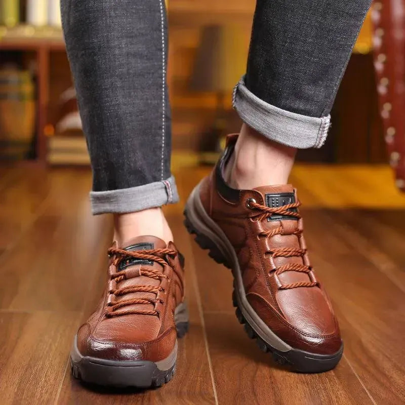 Ergonomické ortopedické kožené boty — prvotřídní italská hovězí kůže, podpora klenby a úleva od bolesti nohou