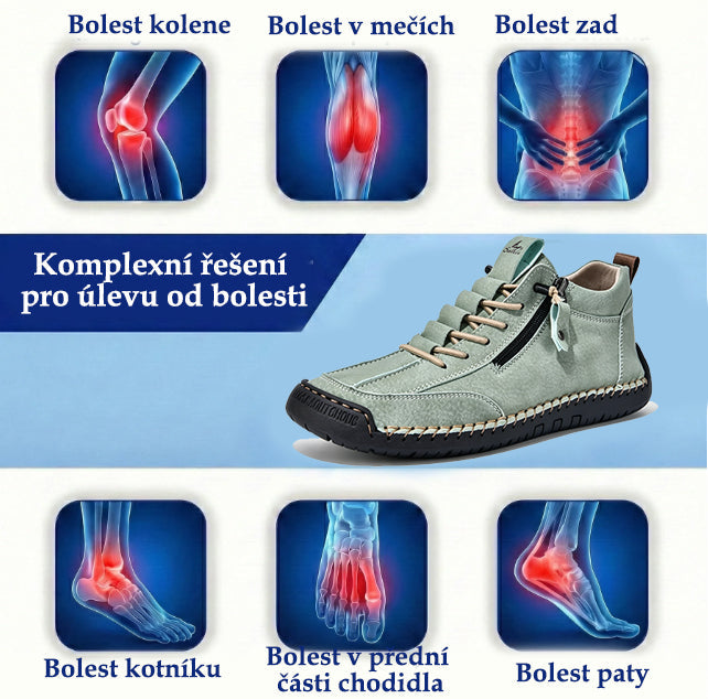 (🔥 Sleva 50 % – Nenechte si to ujít!) Kožené boty „Zero Fatigue“: Boční zip, podpora klenby a protiskluzová podrážka – Ergonomický design zmírňuje únavu.