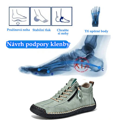 (🔥 Sleva 50 % – Nenechte si to ujít!) Kožené boty „Zero Fatigue“: Boční zip, podpora klenby a protiskluzová podrážka – Ergonomický design zmírňuje únavu.
