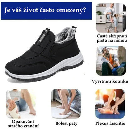 (🔥DNES SLEVA 50 % - NENECHTE SI UJÍT) ⏰ - Měkké a pohodlné zimní italské luxusní značkové semišové ortopedické boty (podpora - úleva od bolesti nohou)